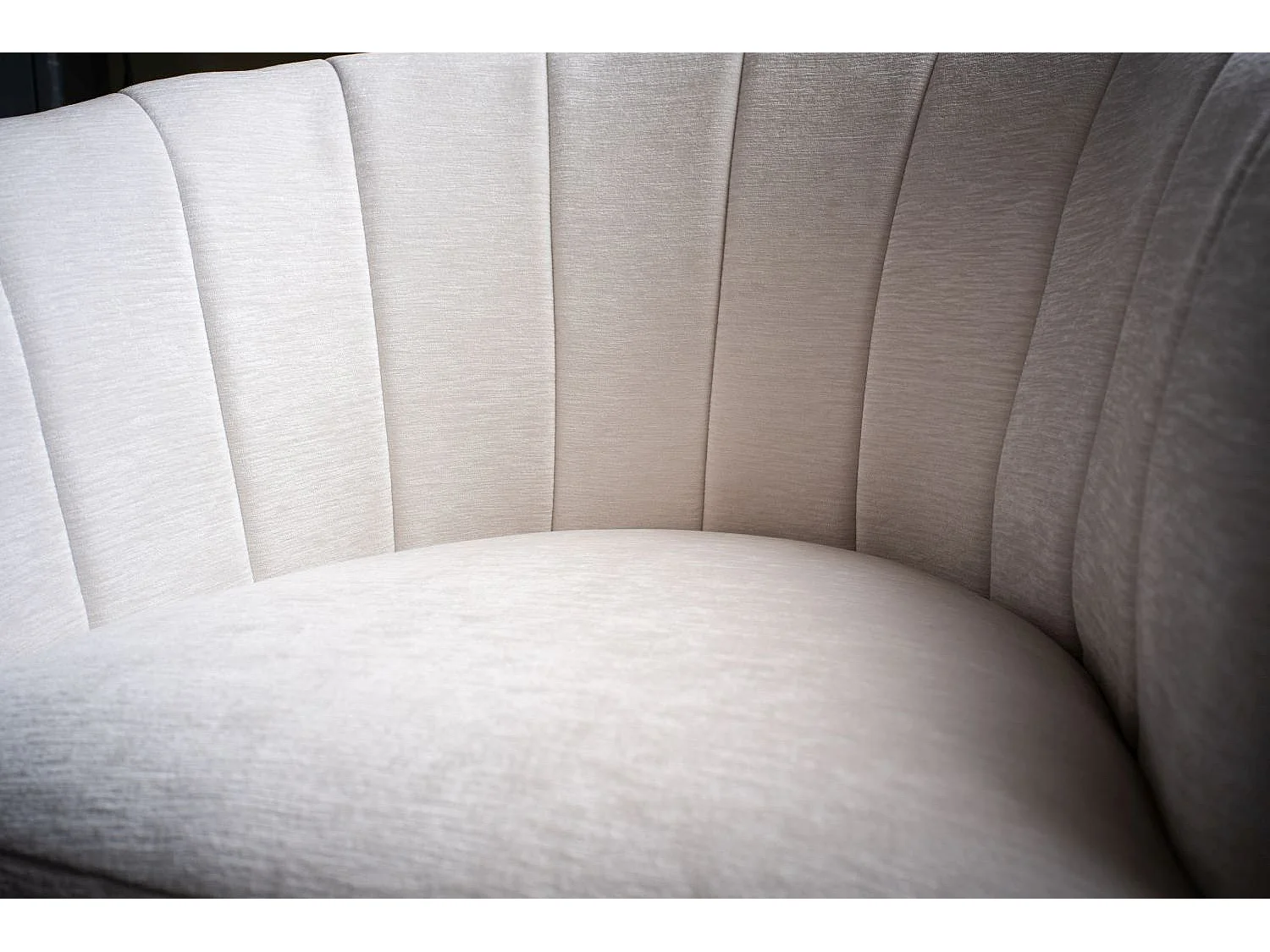 Sedia imbottita - bianco crema tessuto intrecciato - LIMA