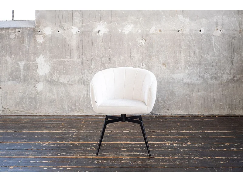 Esszimmerstuhl - Cremeweiß Webstoff - LIMA