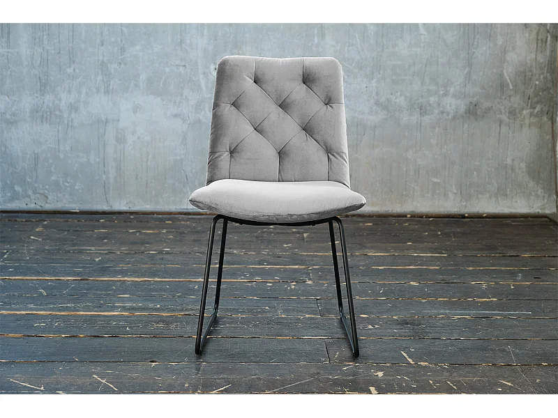 Chaise - argent Velours - CHARME