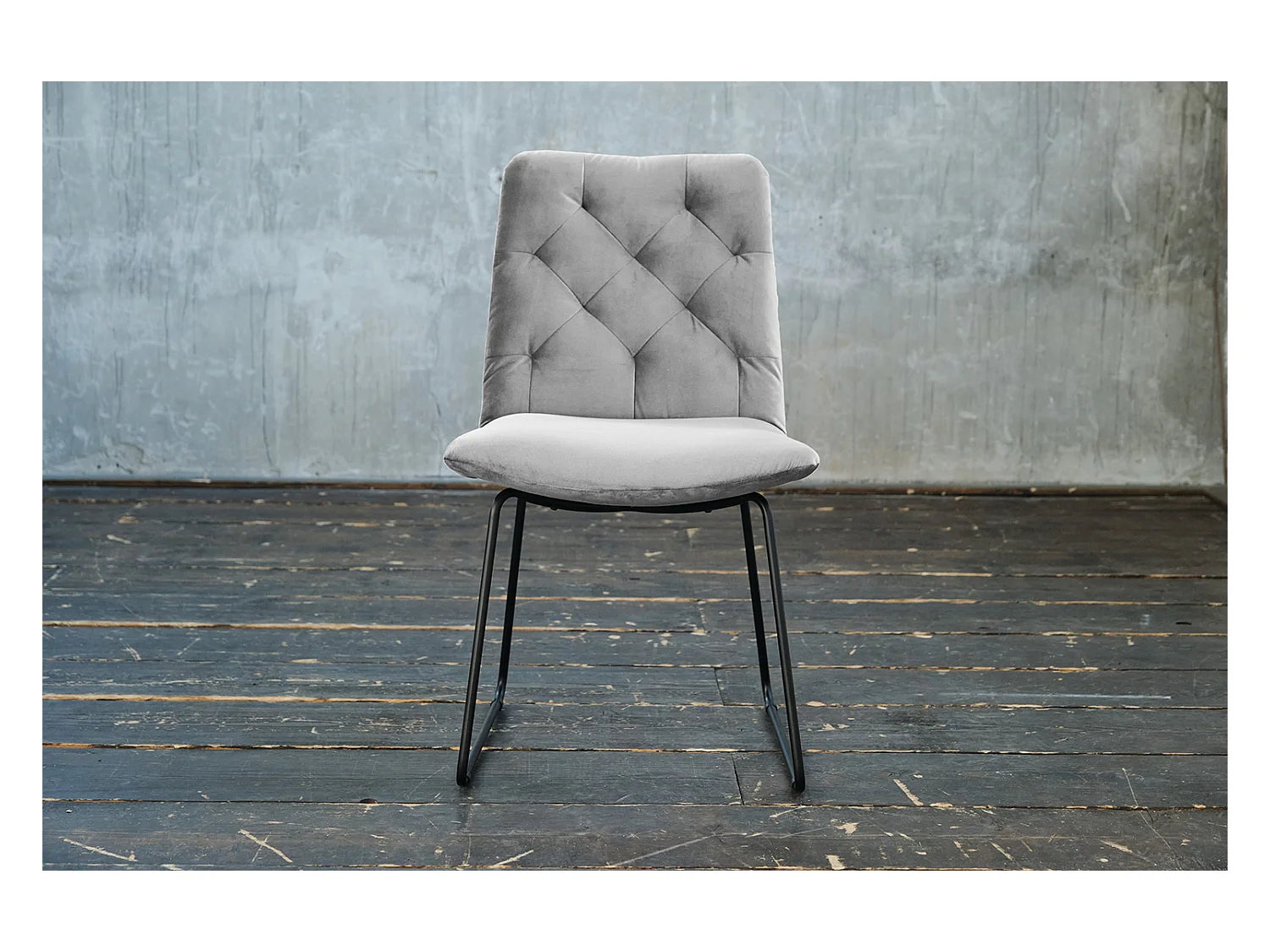 Chaise - argent Velours - CHARME