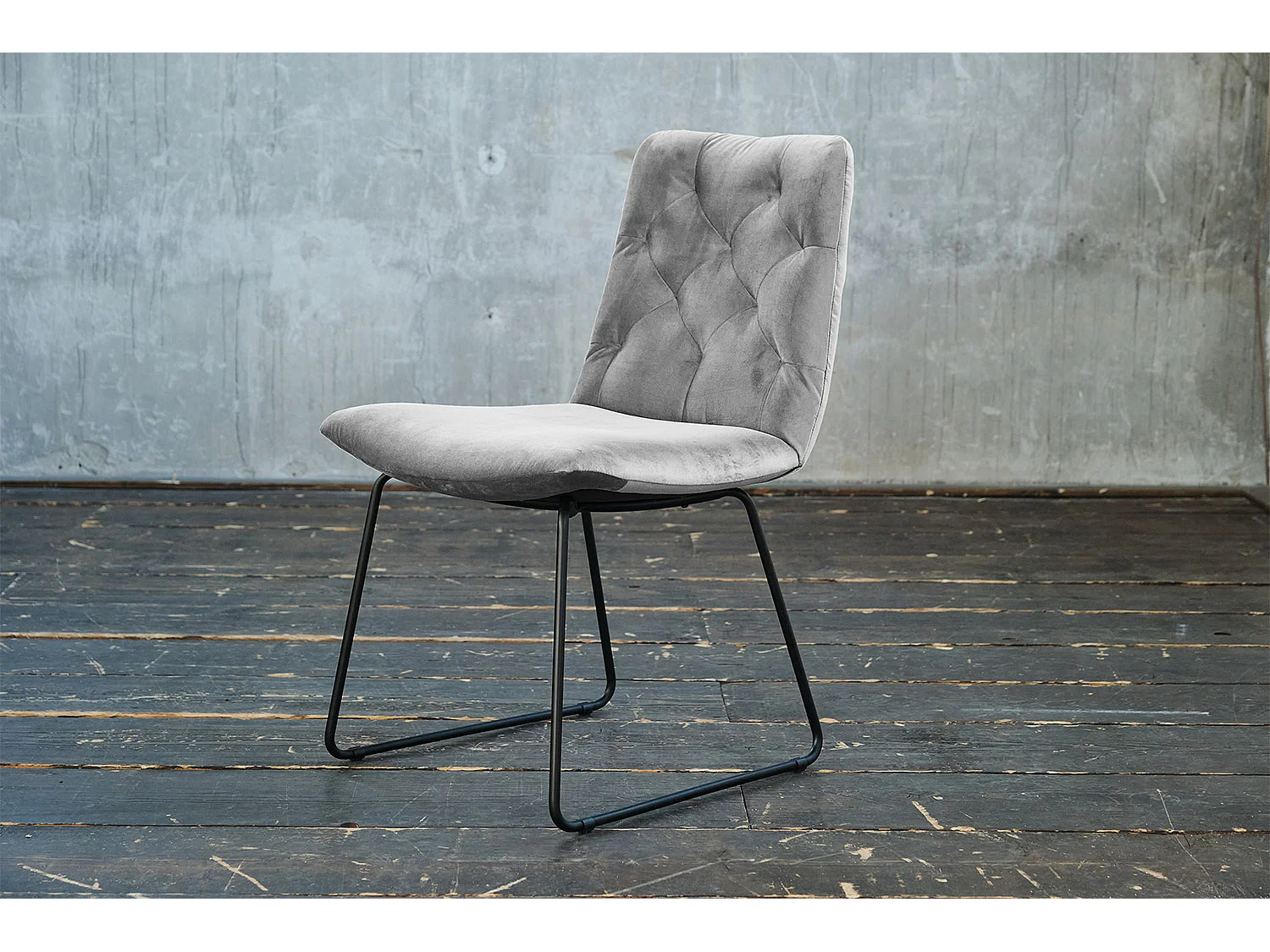 Polsterstuhl - Silber Velvet - CHARME