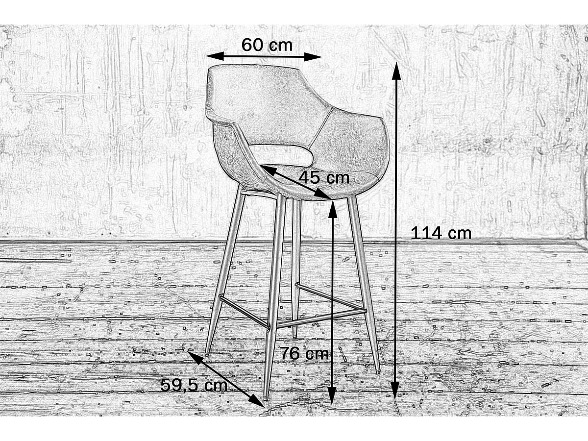 Tabouret - marron microfibre - ZAJA