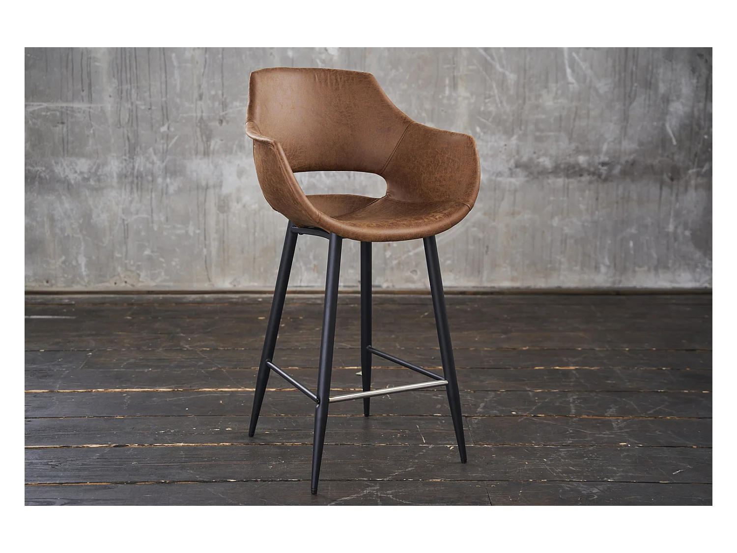 Tabouret - marron microfibre - ZAJA
