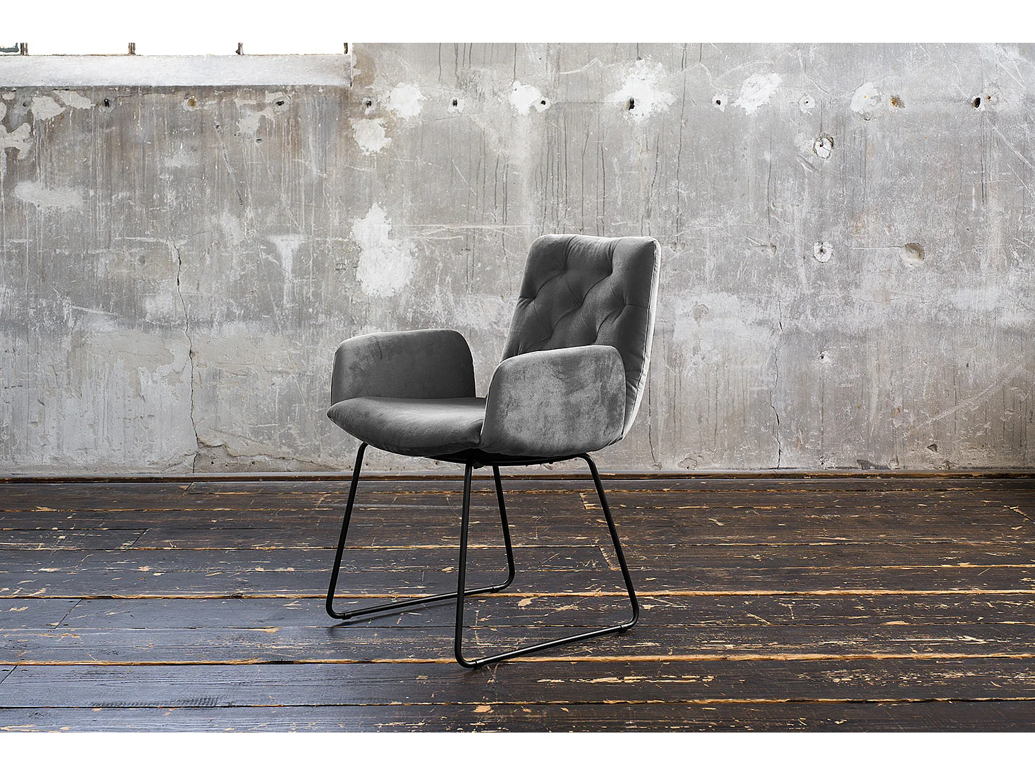 Esszimmerstuhl - Grau Velvet - NEW CHARME