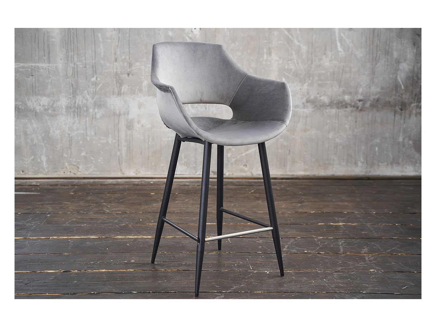 Barhocker - Grau Velvet - ZAJA