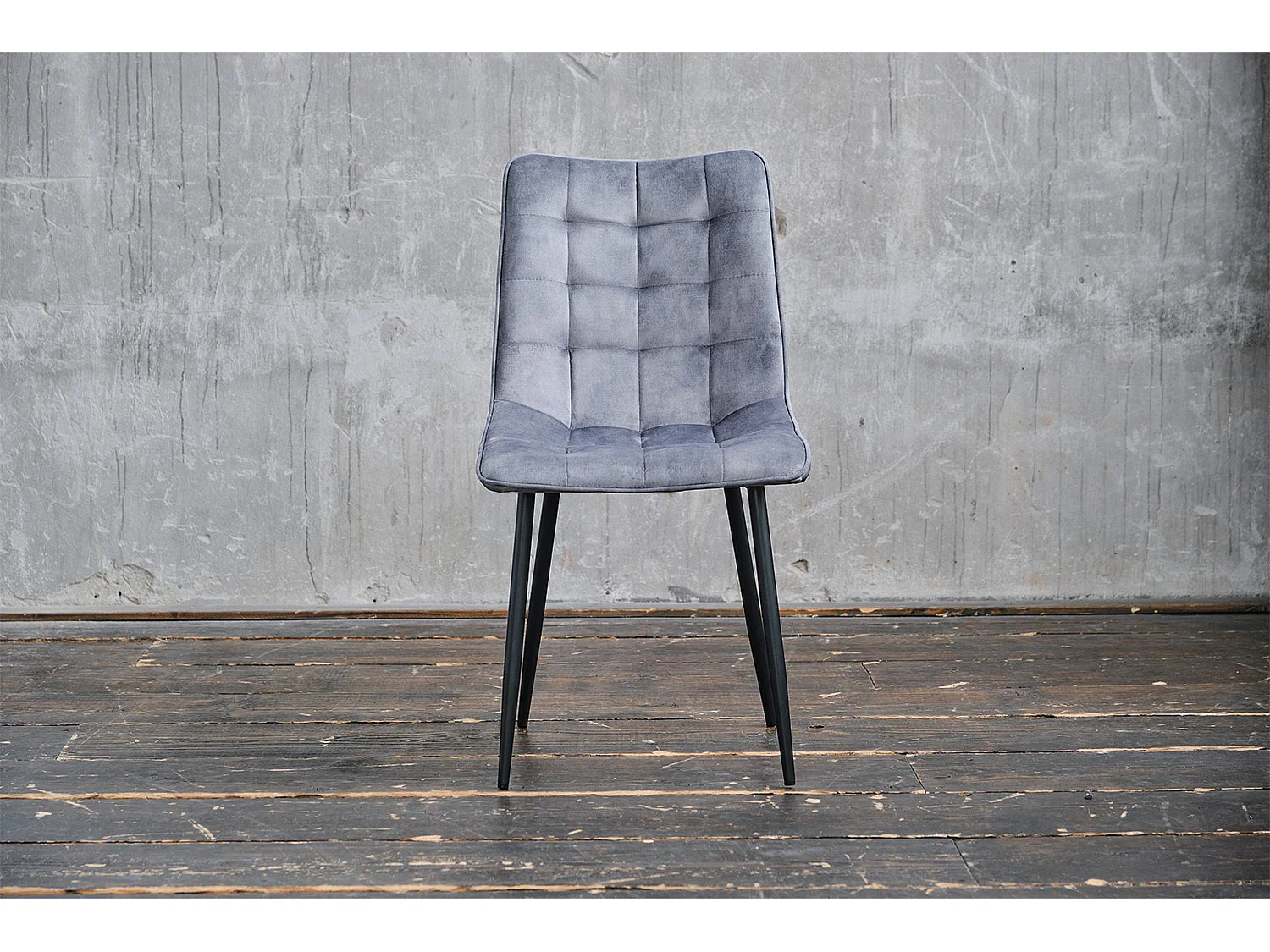 Polsterstuhl - Grau Velvet - CLARA