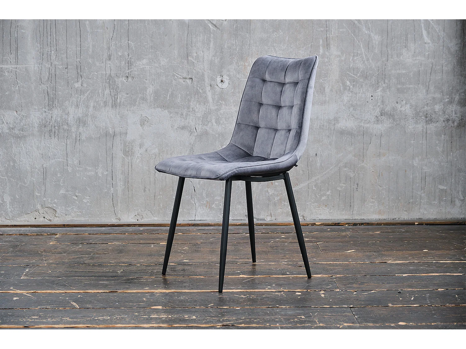 Polsterstuhl - Grau Velvet - CLARA