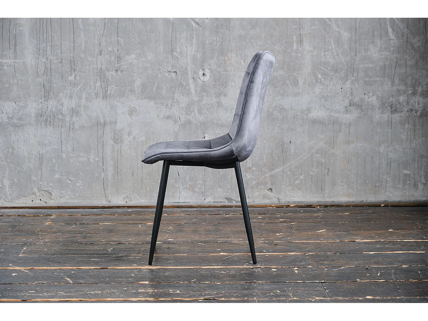 Polsterstuhl - Grau Velvet - CLARA
