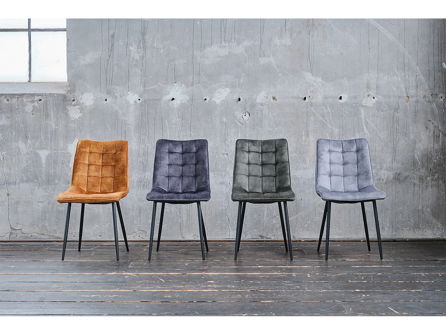 Polsterstuhl - Grau Velvet - CLARA