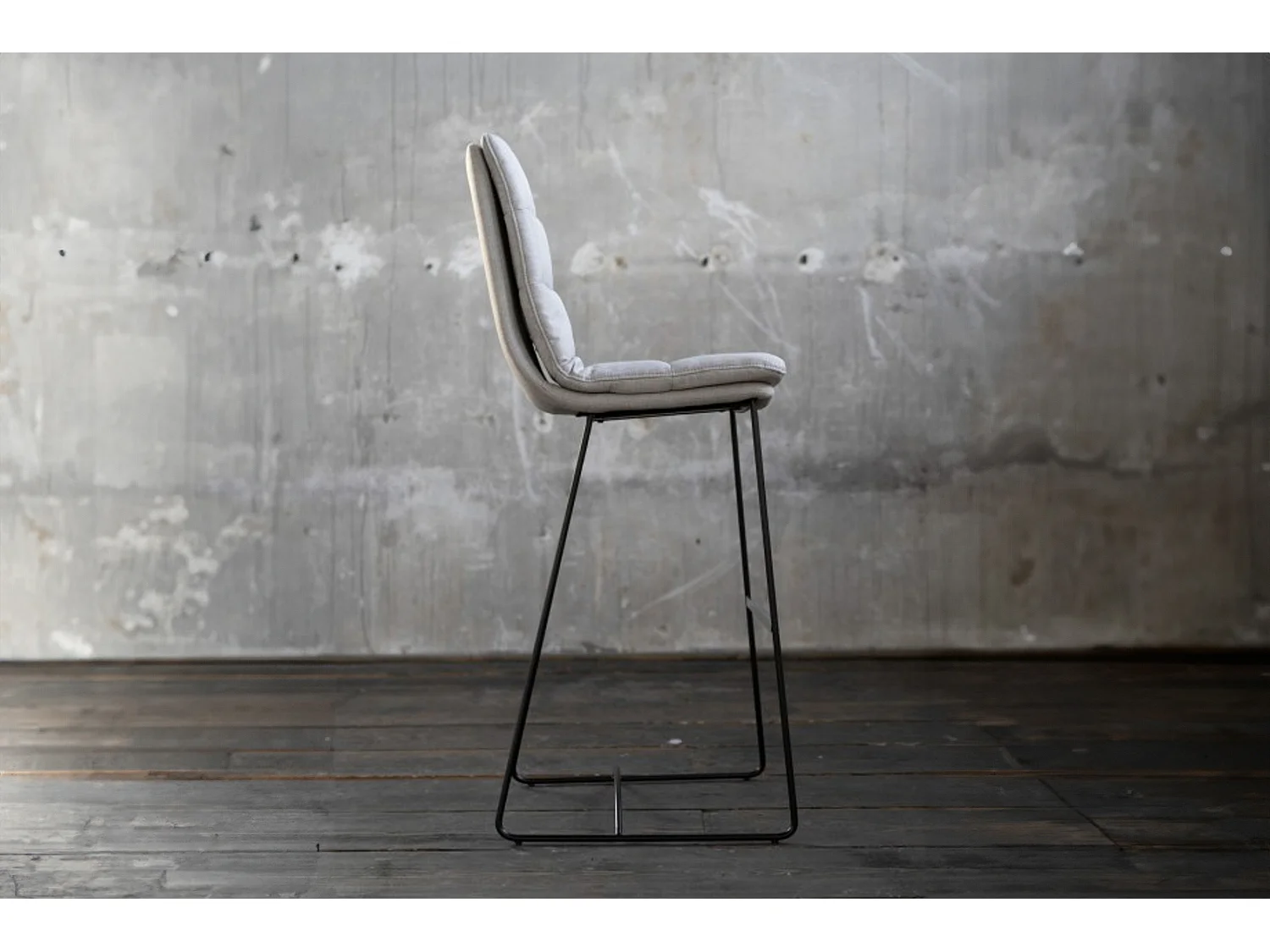 Barhocker - Hellgrau Webstoff - VINCE