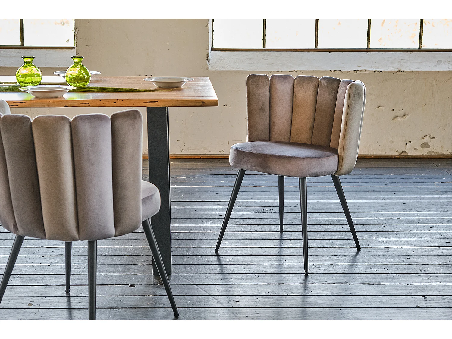 Eetkamerstoel - Grijs Fluweel - JADA