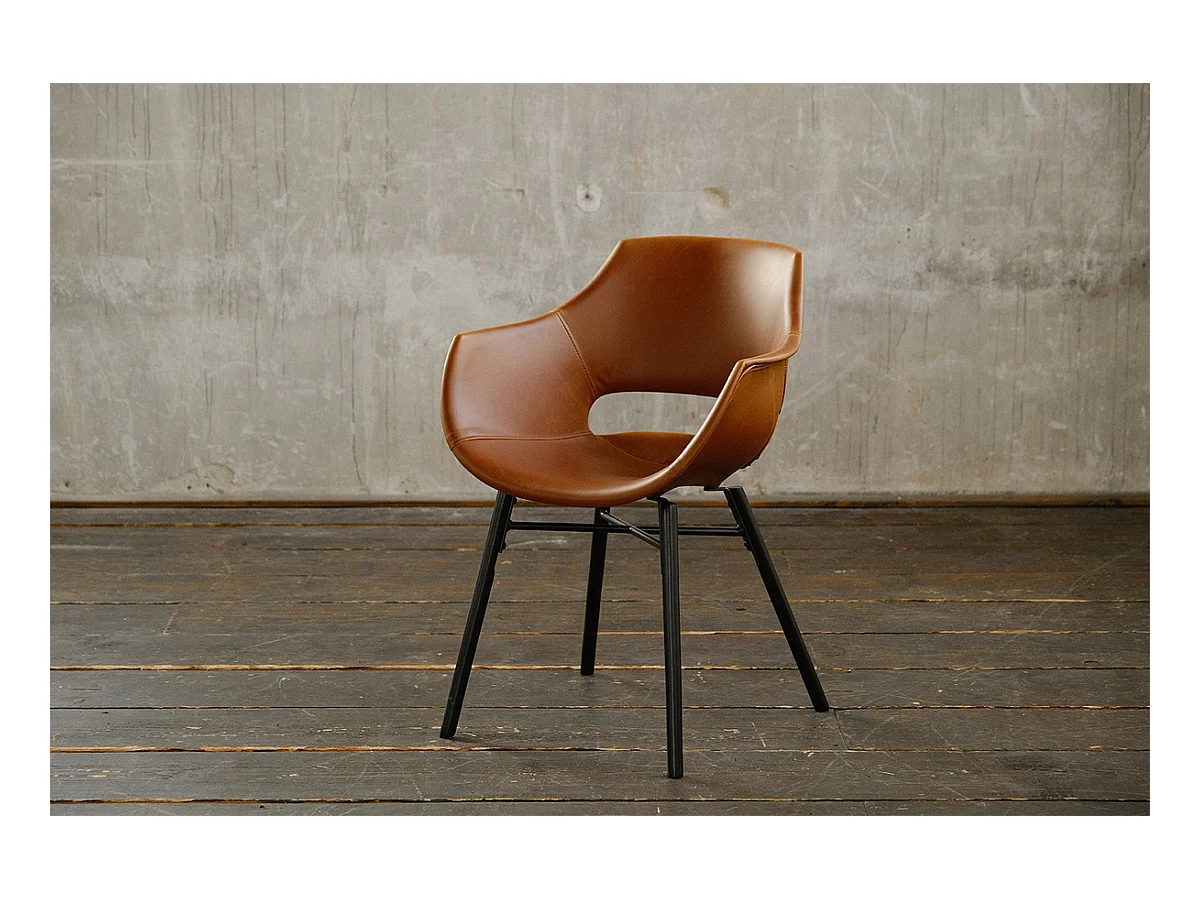 Chaise - marron similicuir - ZAJA
