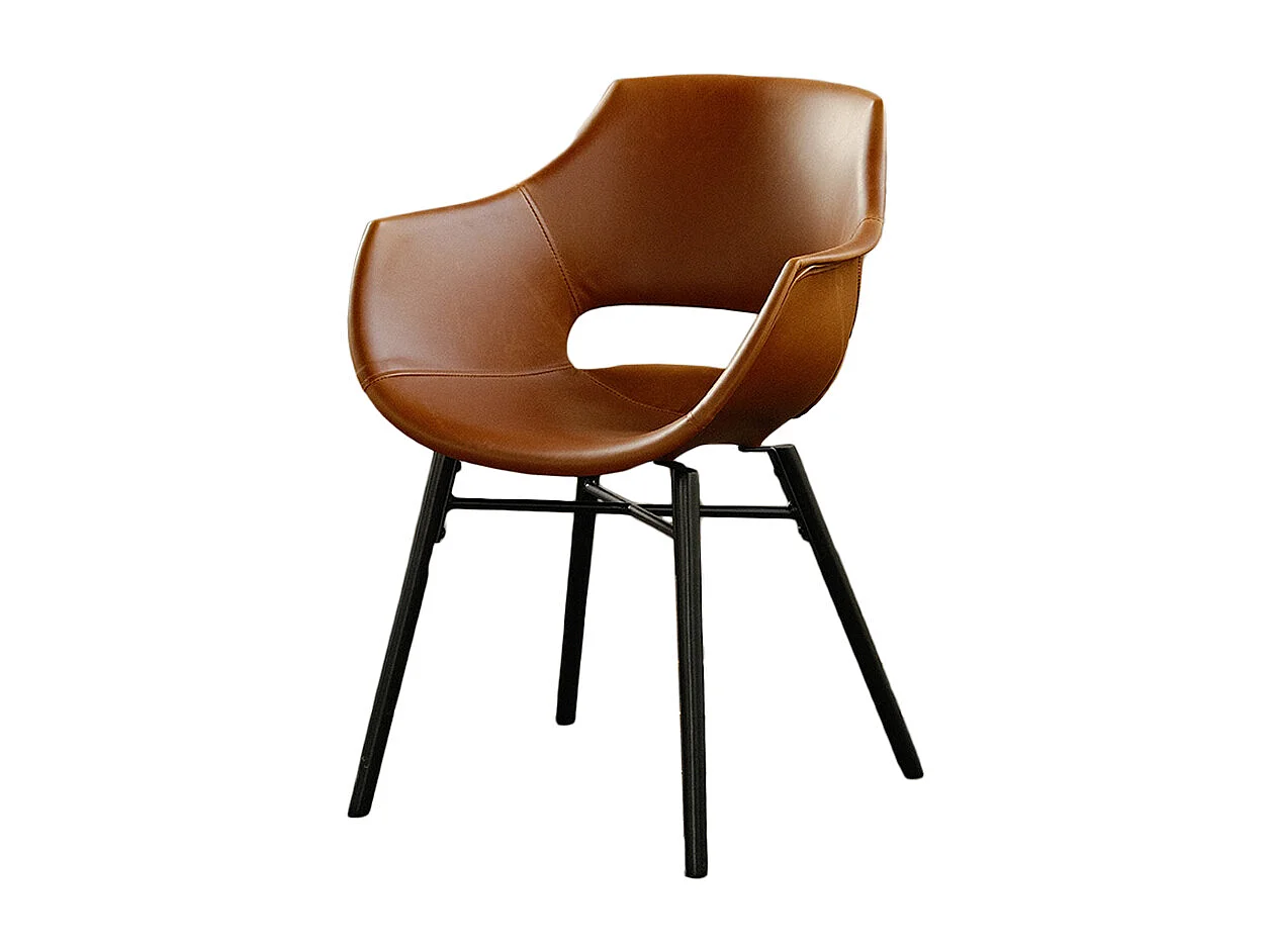 Fauteuil - marron similicuir - ZAJA