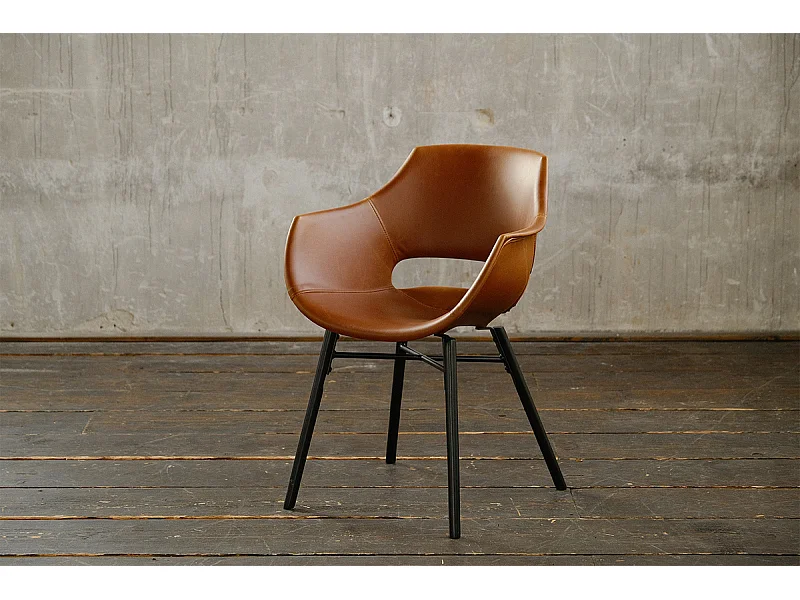 Stuhl - Braun Kunstleder - ZAJA