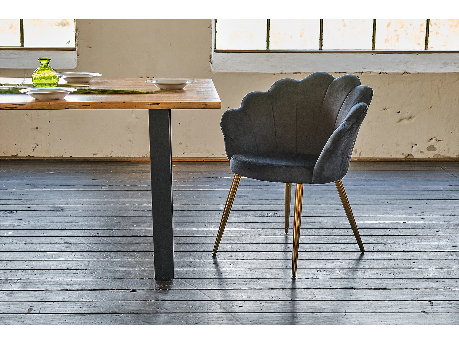 Chaise - Noir Velours - CARLA