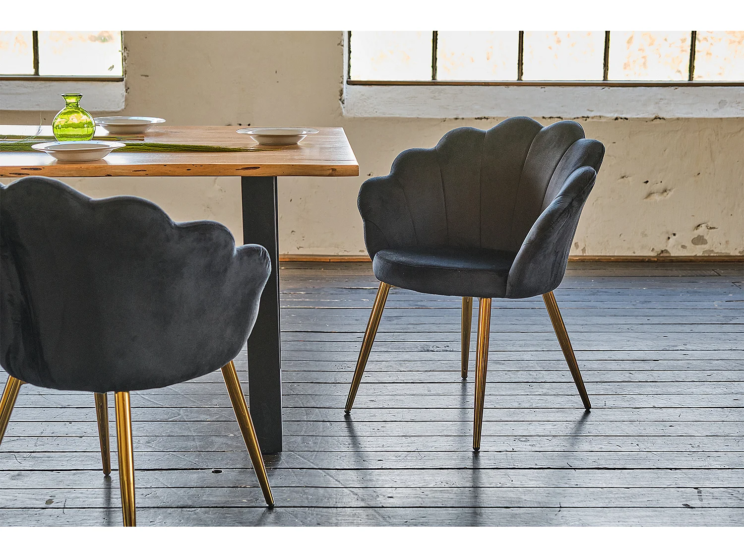 Chaise - Noir Velours - CARLA