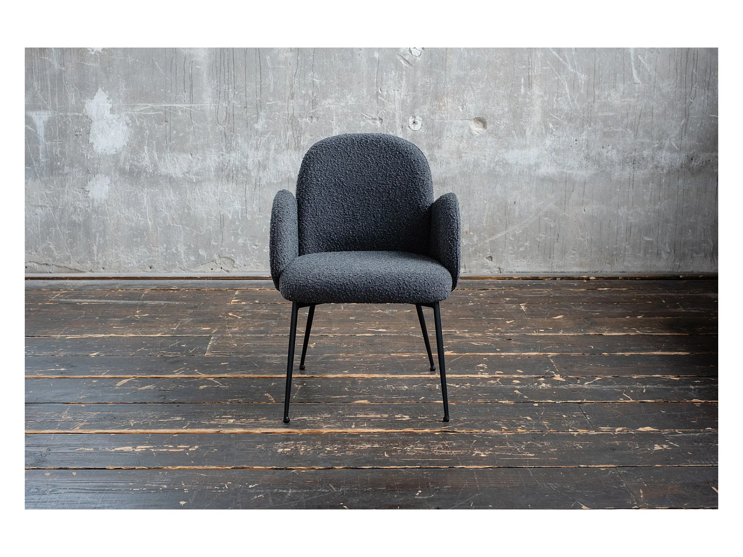 Chaise - Noir tissu tissé - DEON