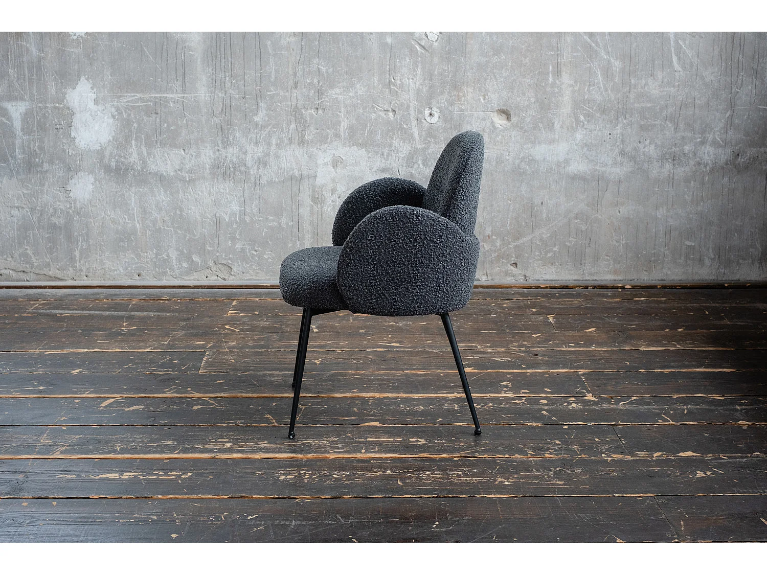 Chaise - Noir tissu tissé - DEON