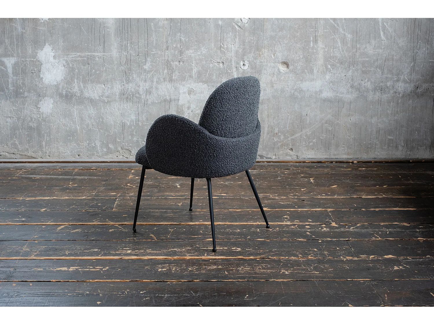 Chaise - Noir tissu tissé - DEON