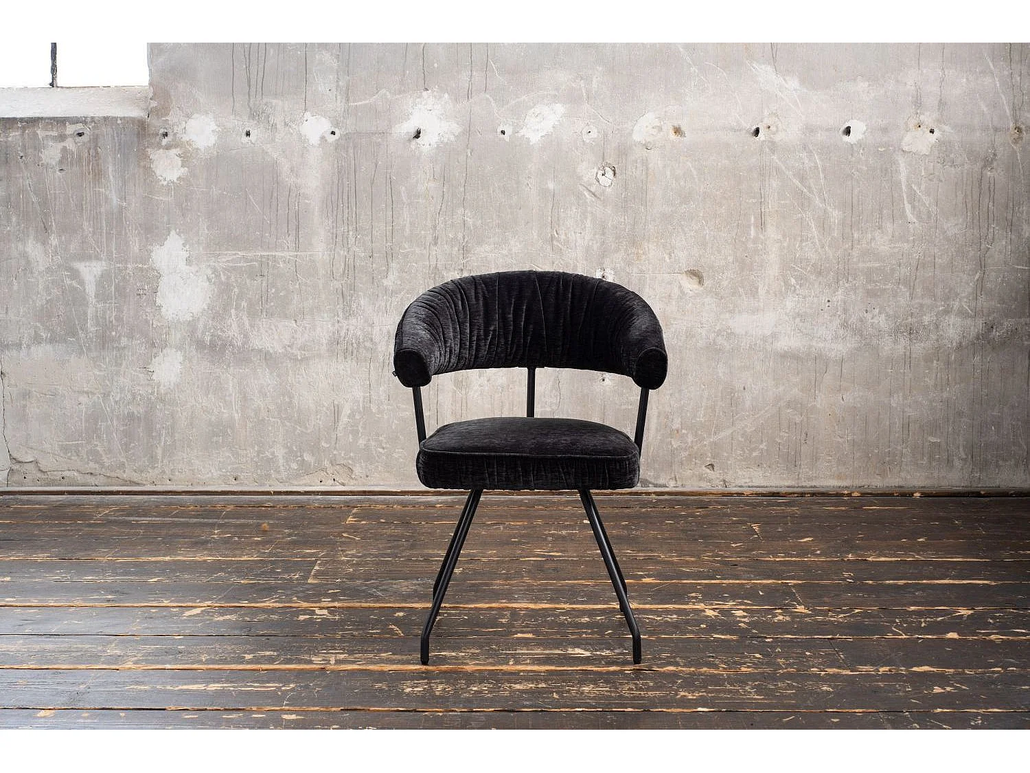 Chaise - Noir tissu tissé - RUNA