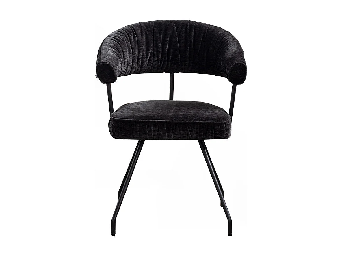 Chaise - Noir tissu tissé - RUNA