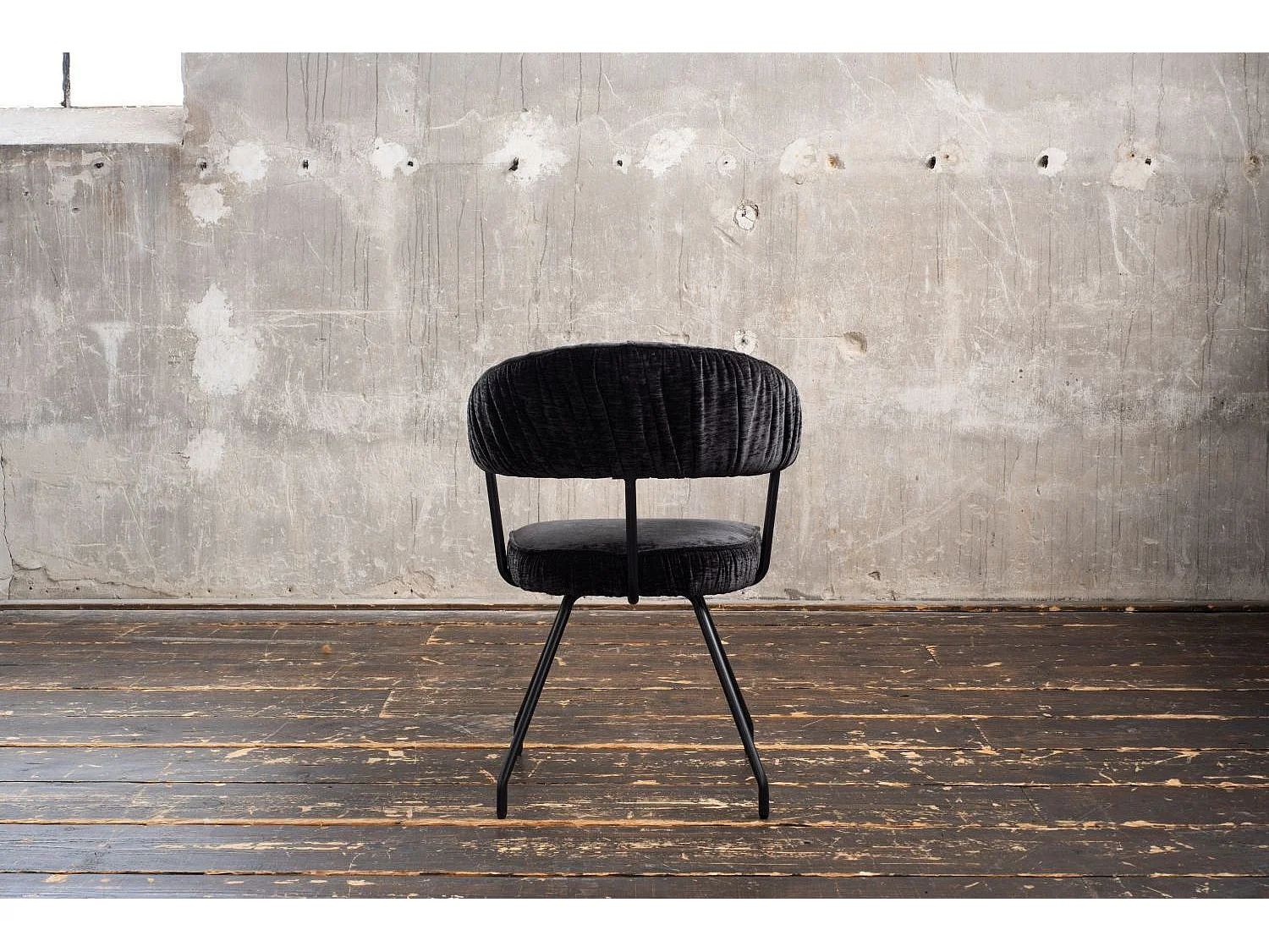 Chaise - Noir tissu tissé - RUNA