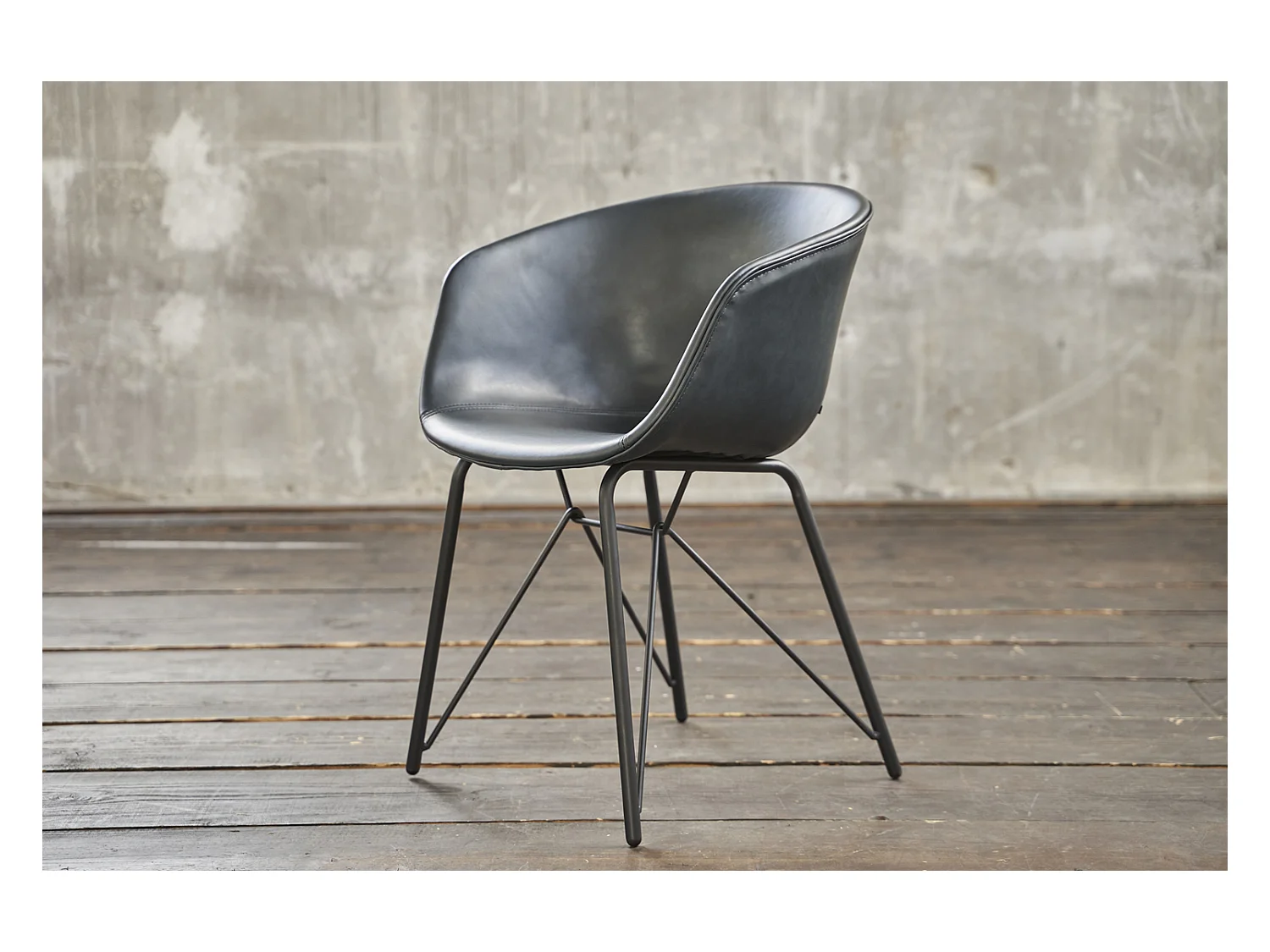 Chaise - Bleu similicuir - DANI