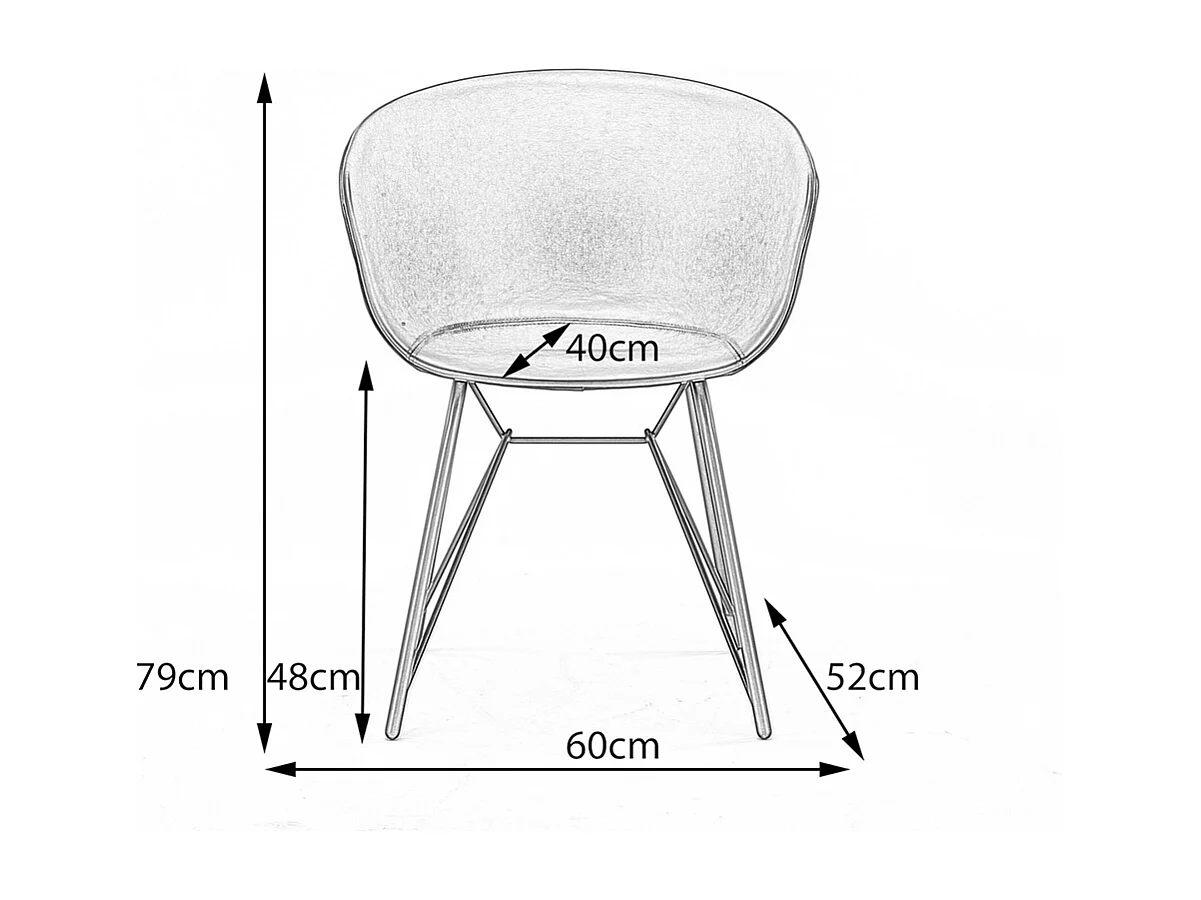 Chaise - Bleu similicuir - DANI