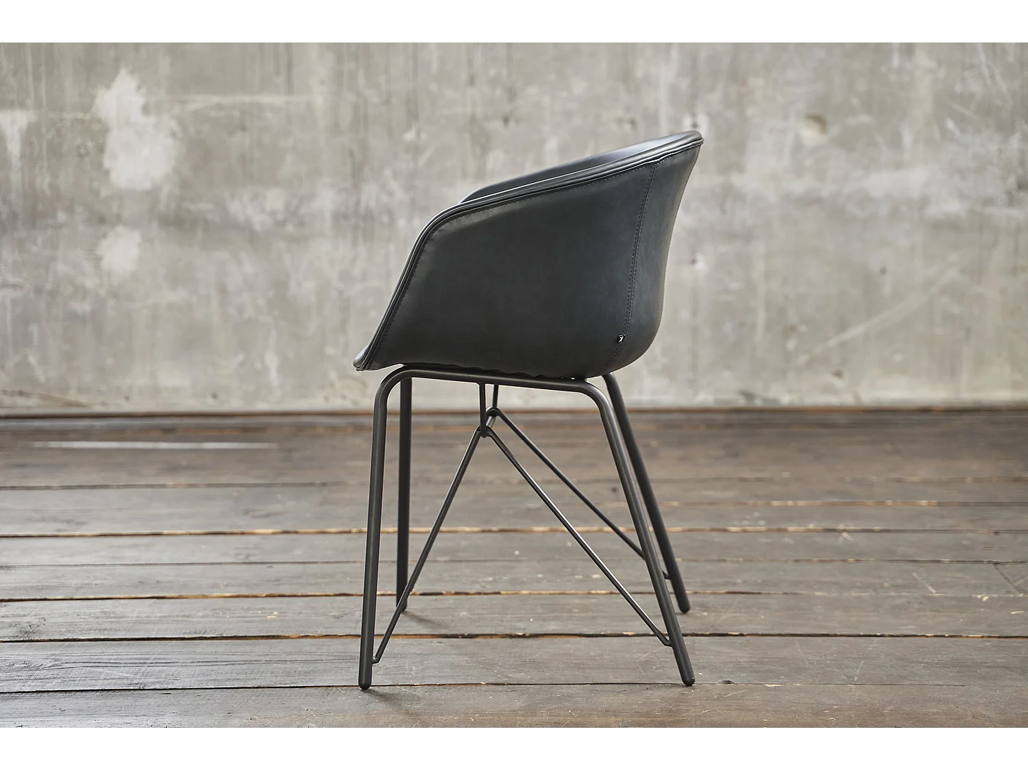 Chaise - Bleu similicuir - DANI