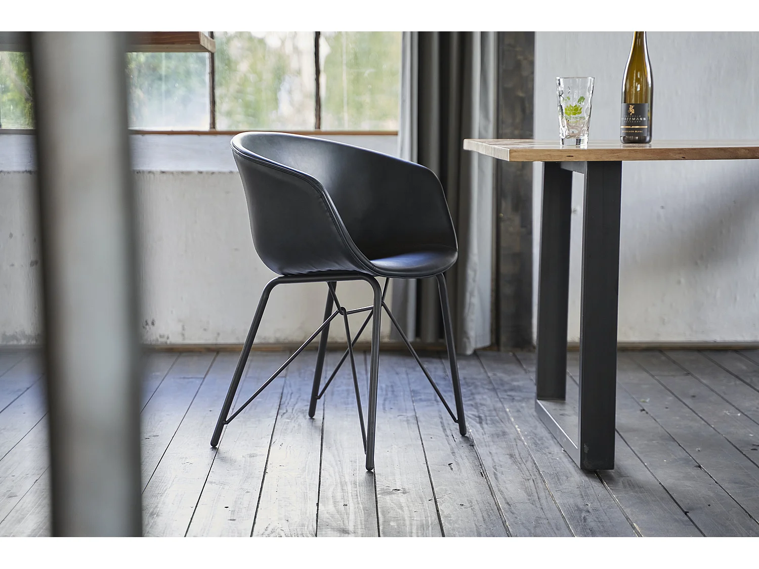 Chaise - Bleu similicuir - DANI