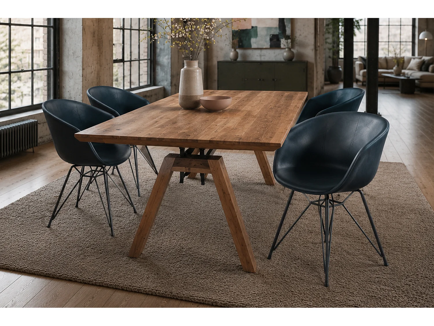 Leunstoel - Blauw Imitatieleer - DANI