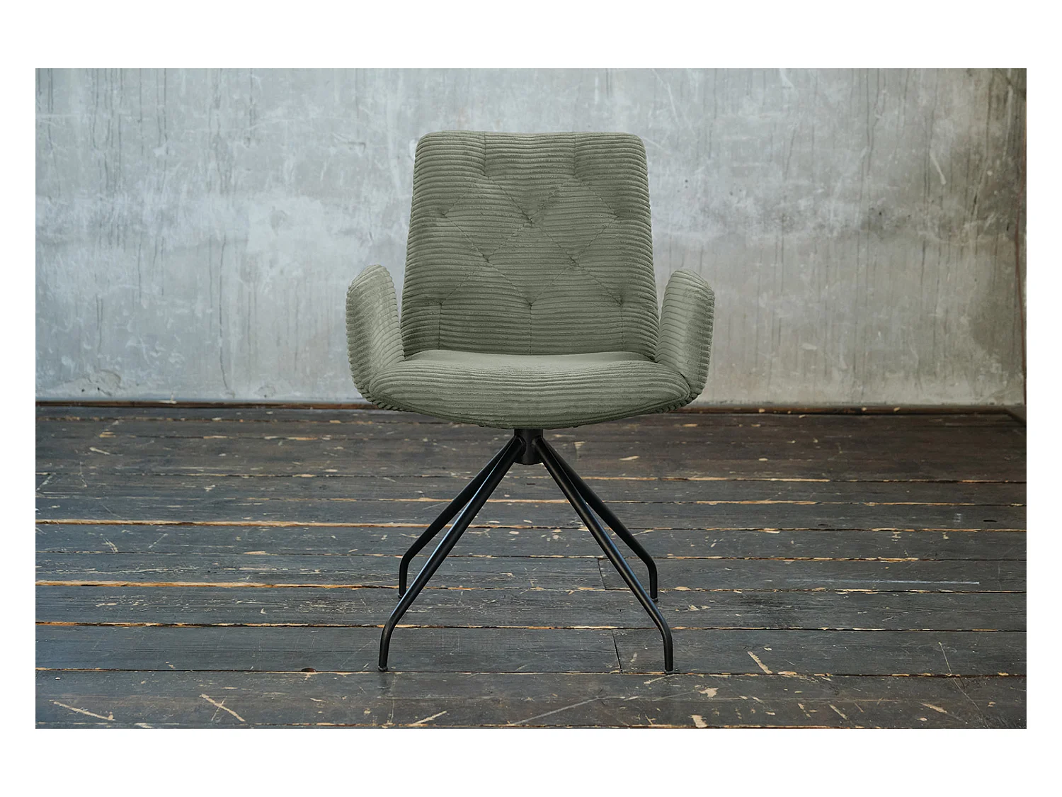 Fauteuil - Vert Velours côtelé - CHARME