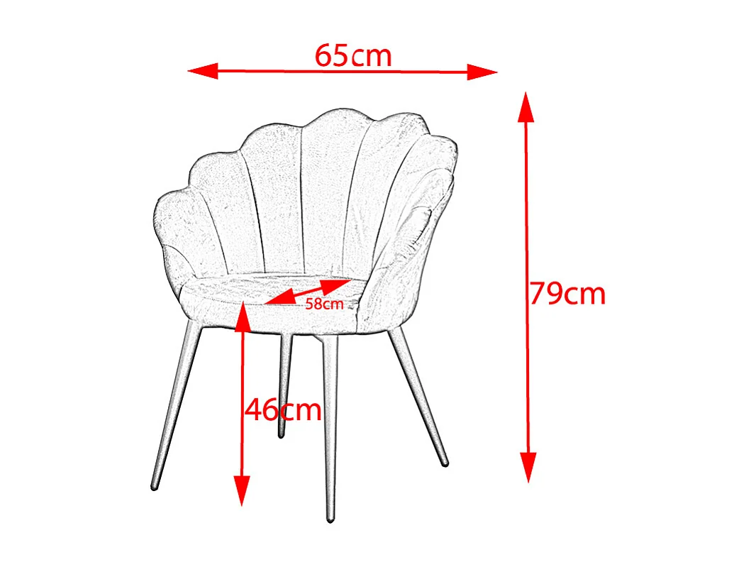 Chaise - Rose Velours - CARLA