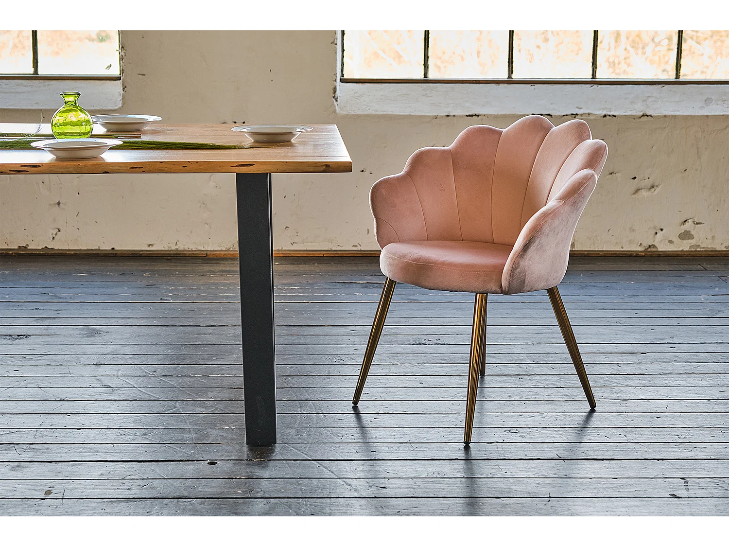 Chaise - Rose Velours - CARLA