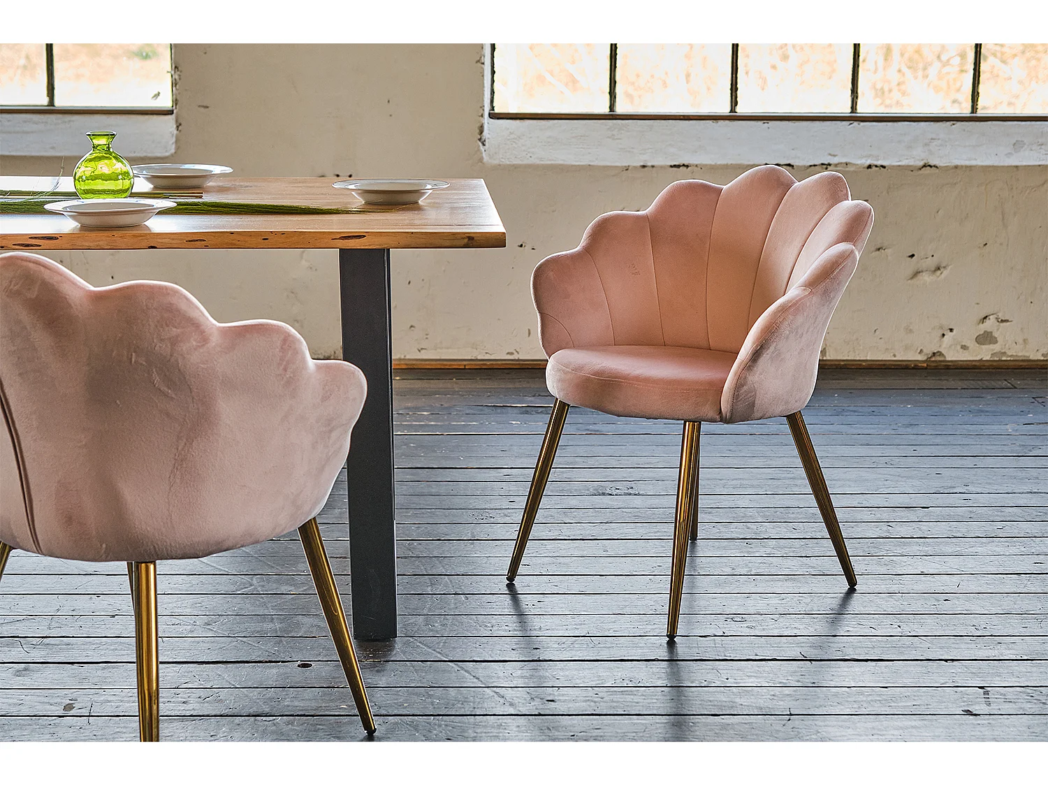 Chaise - Rose Velours - CARLA