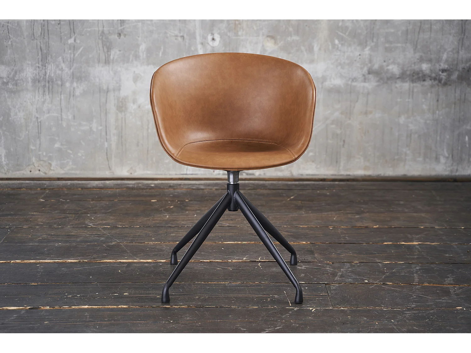 Fauteuil - marron similicuir - DANI