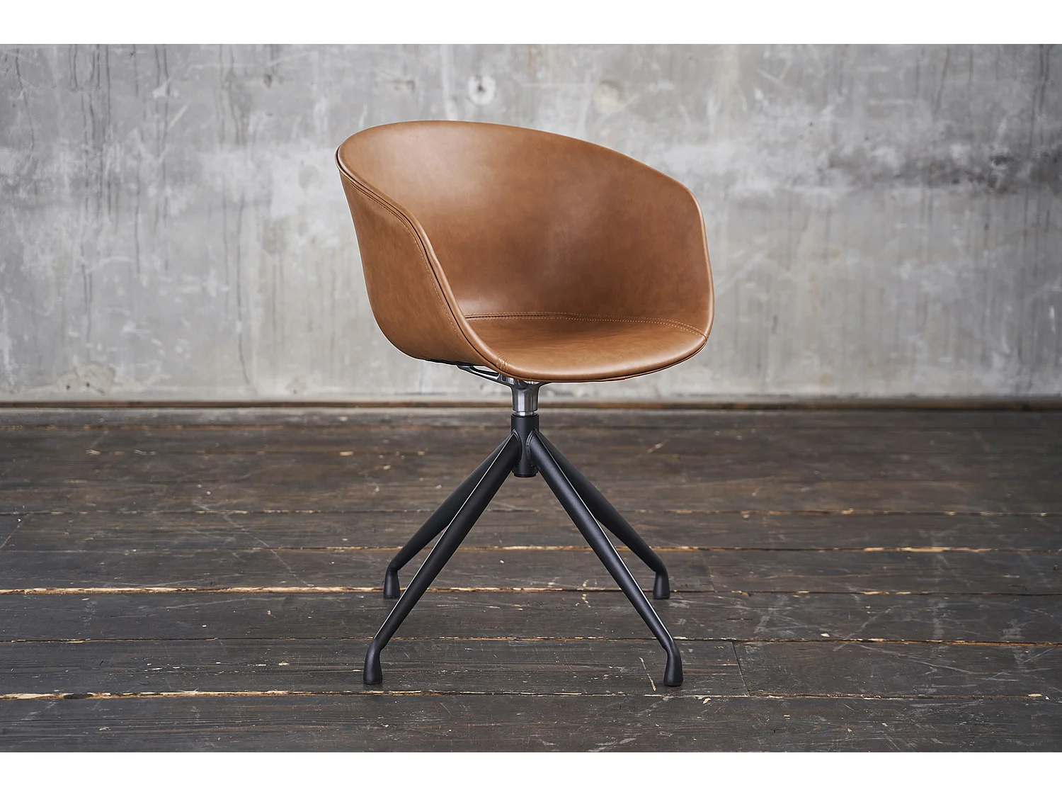 Fauteuil - marron similicuir - DANI