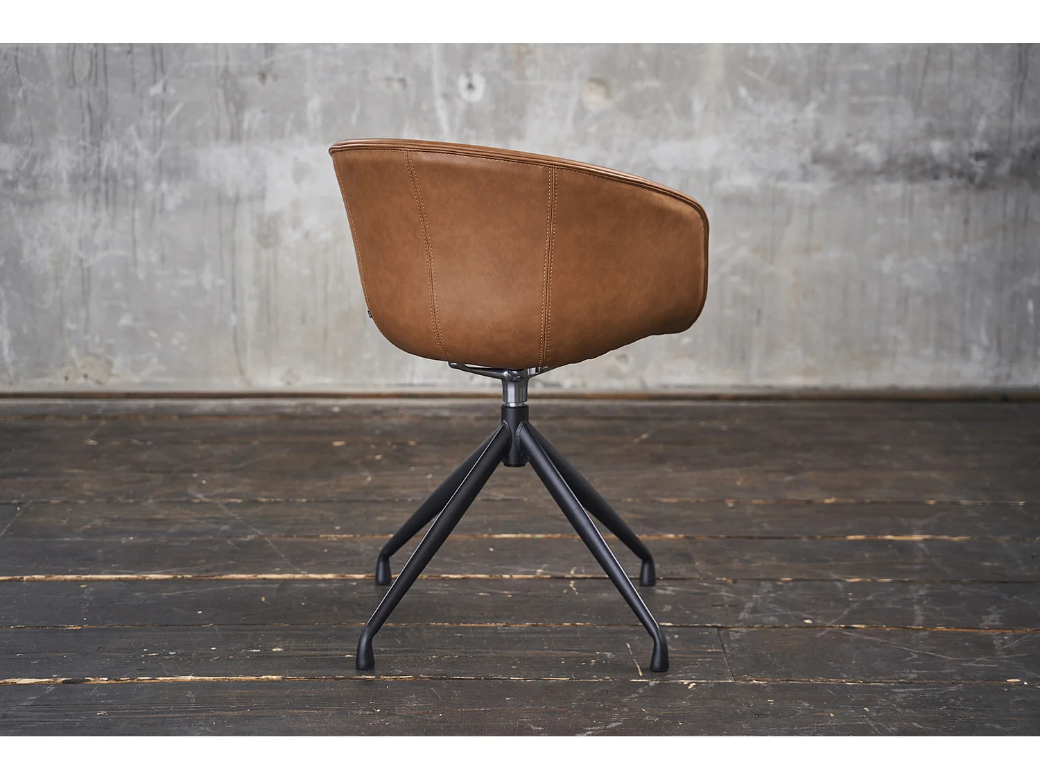 Fauteuil - marron similicuir - DANI