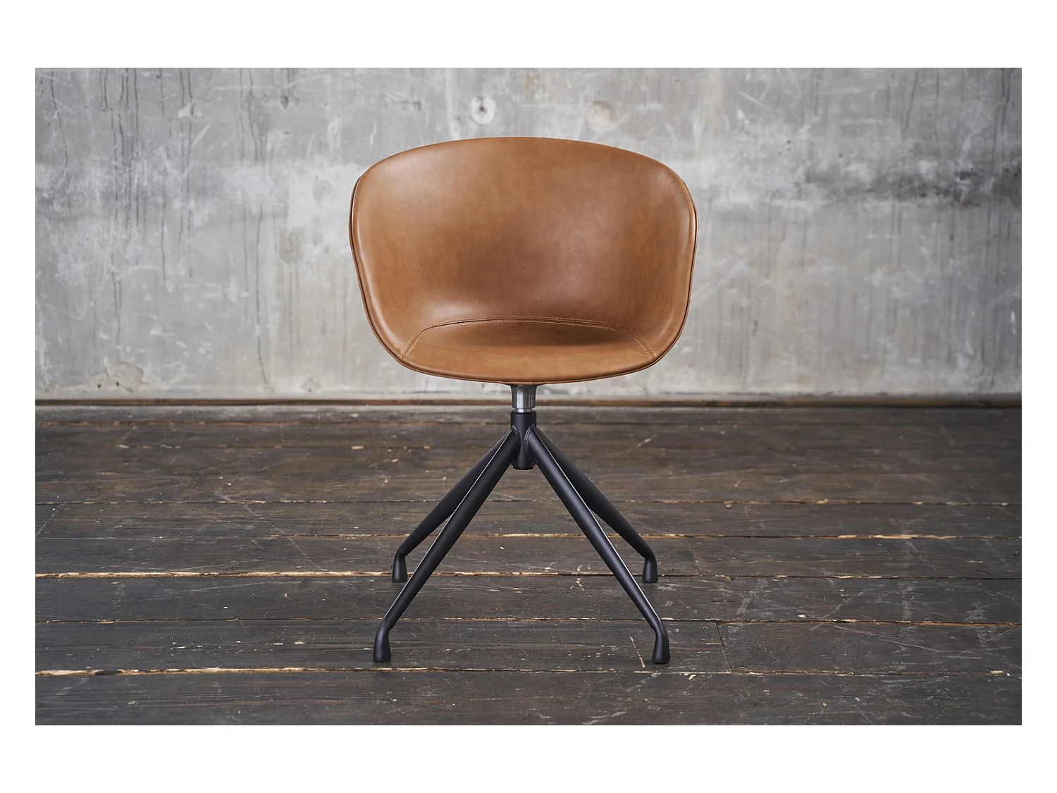 Drehstuhl - Braun Kunstleder - DANI