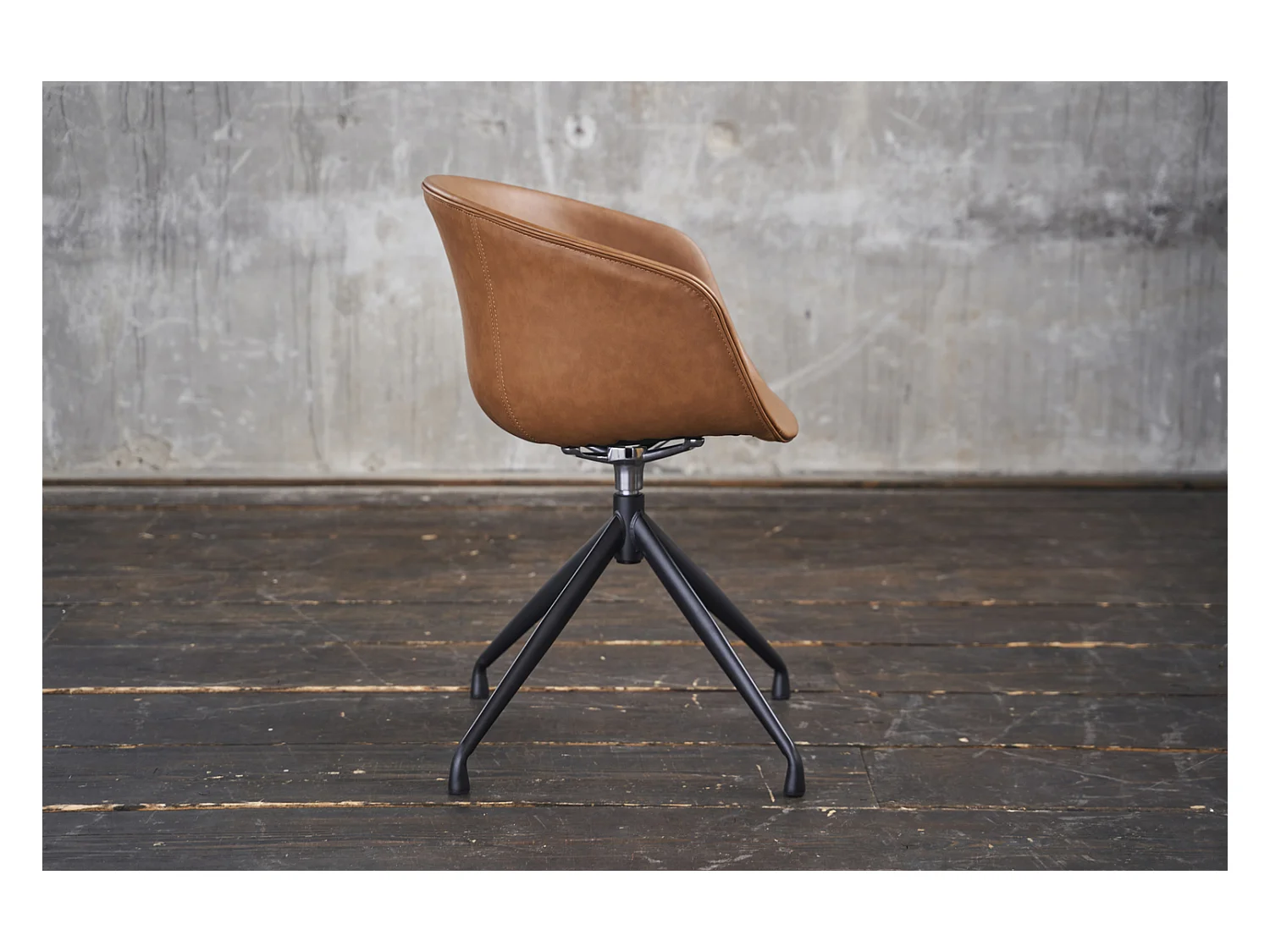 Drehstuhl - Braun Kunstleder - DANI