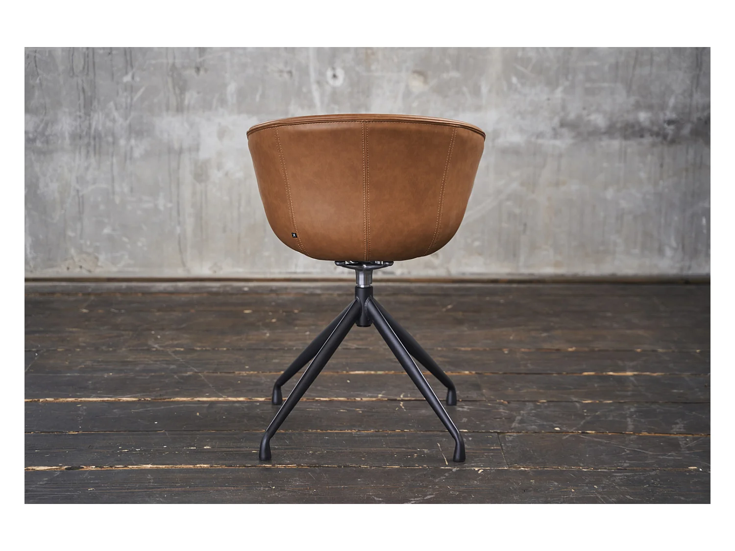 Drehstuhl - Braun Kunstleder - DANI