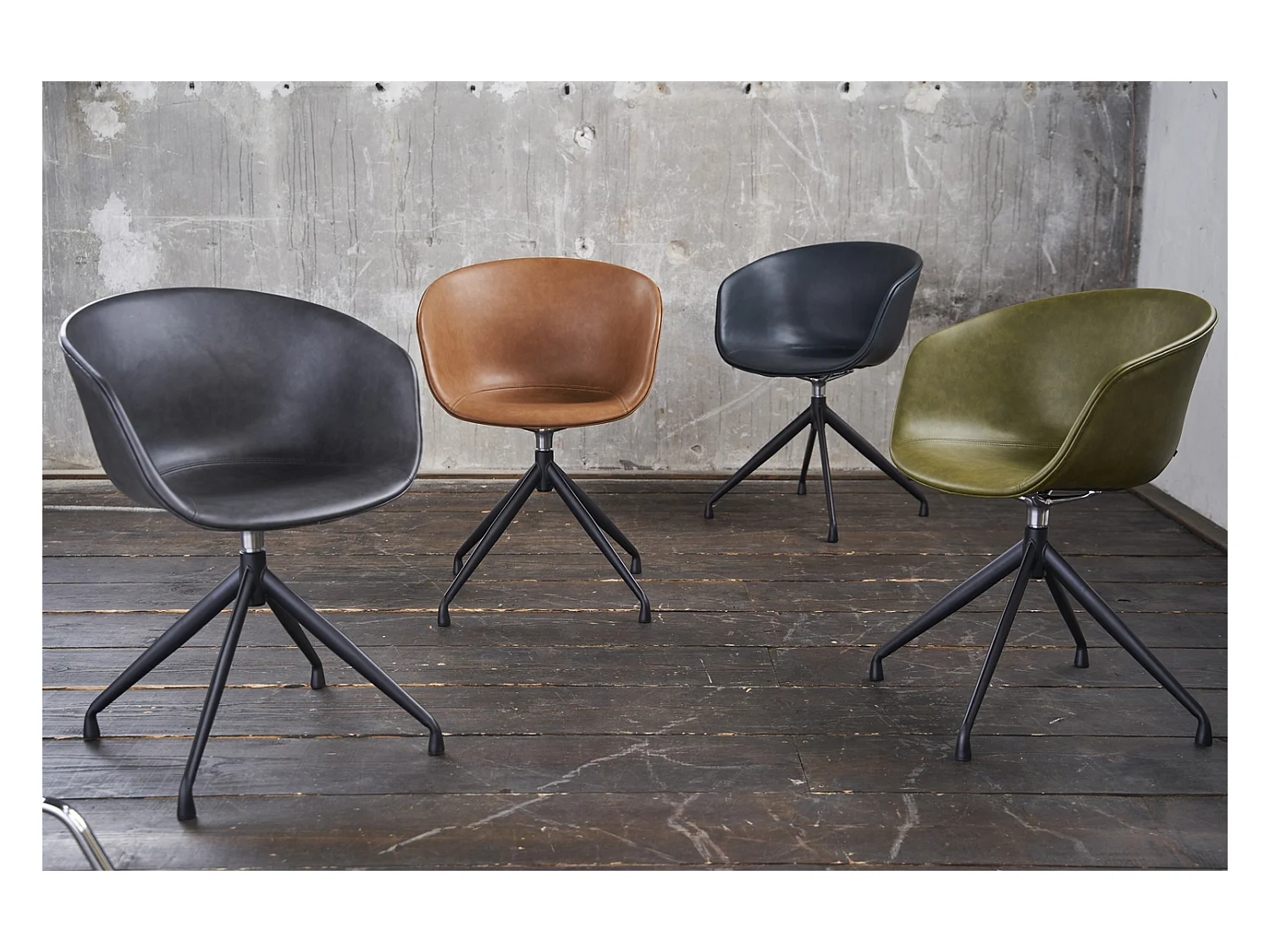 Drehstuhl - Braun Kunstleder - DANI