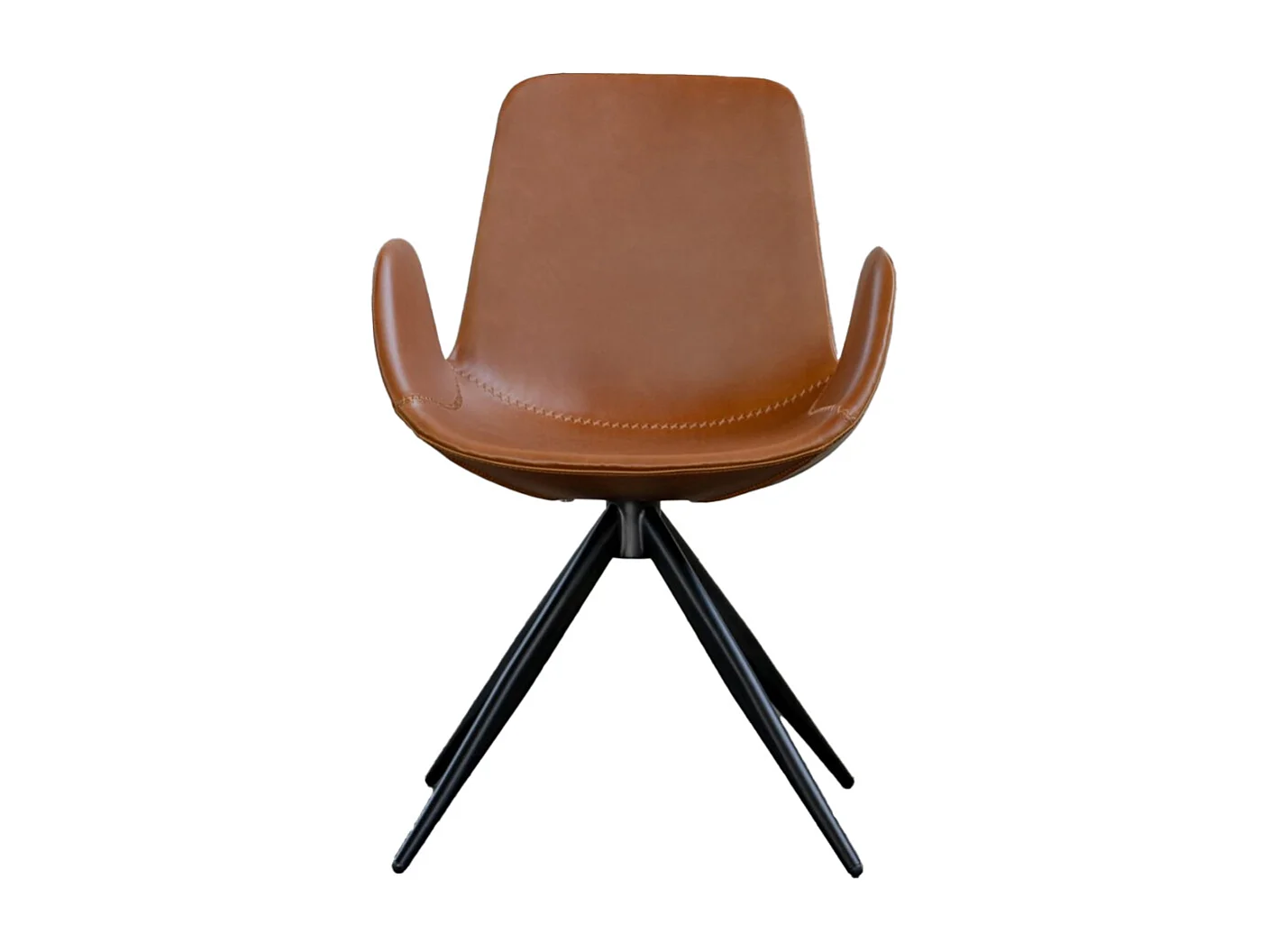 Drehstuhl - Braun Kunstleder - QUEN