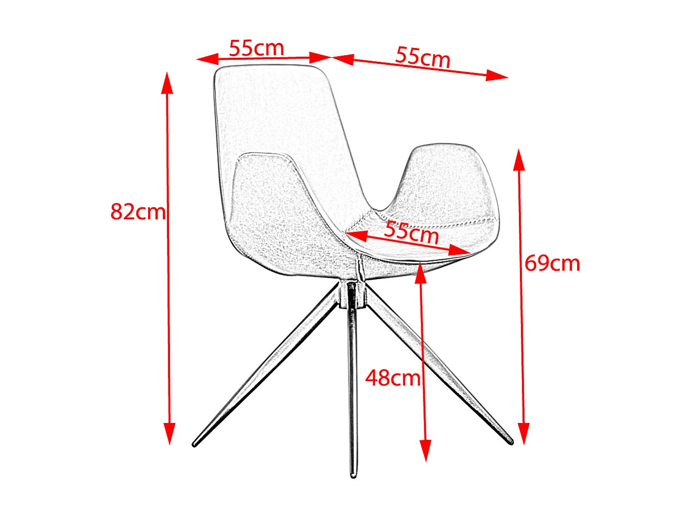 Drehstuhl - Braun Kunstleder - QUEN