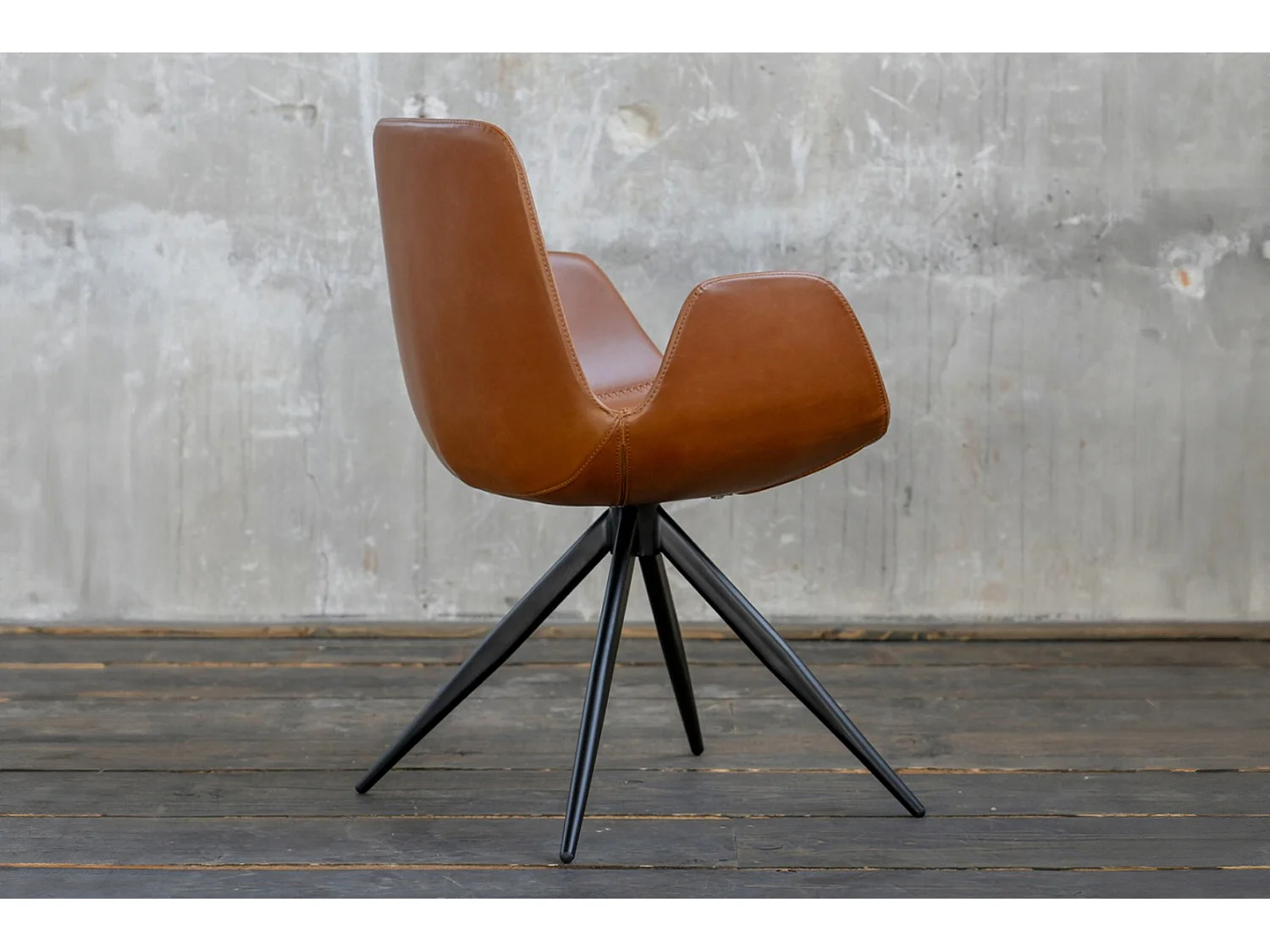 Drehstuhl - Braun Kunstleder - QUEN