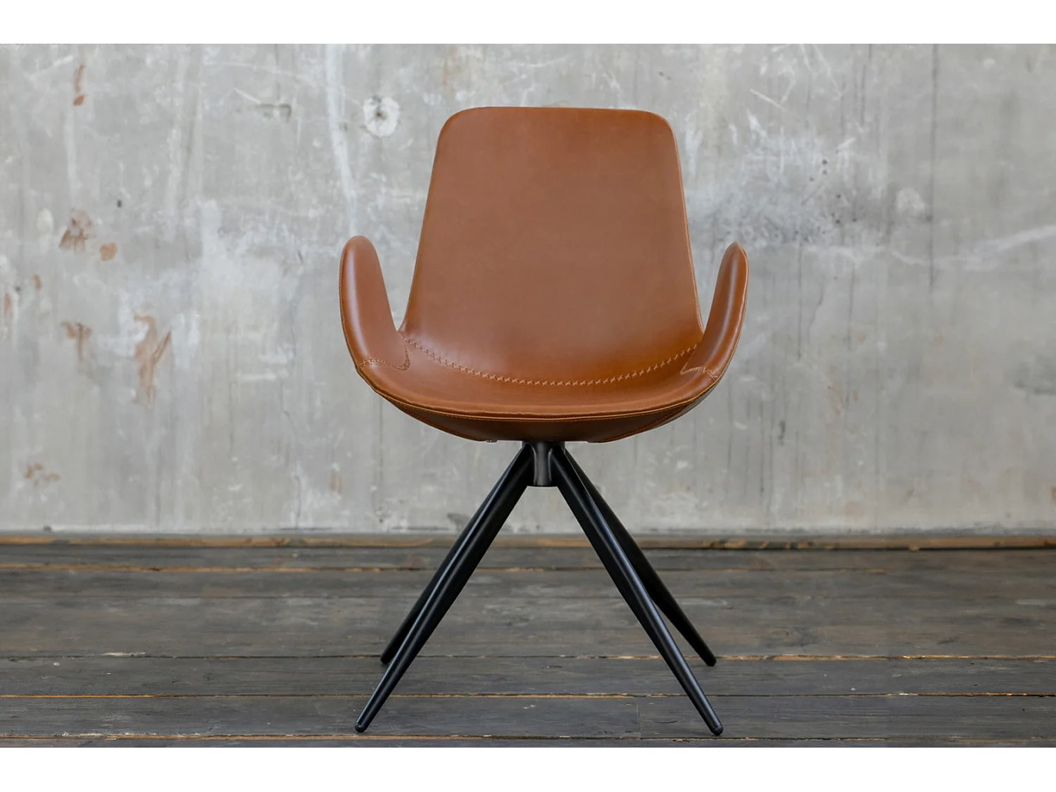 Drehstuhl - Braun Kunstleder - QUEN