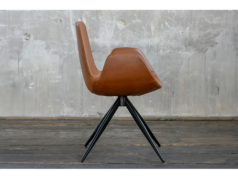 Sedia - marrone finta pelle - QUEN