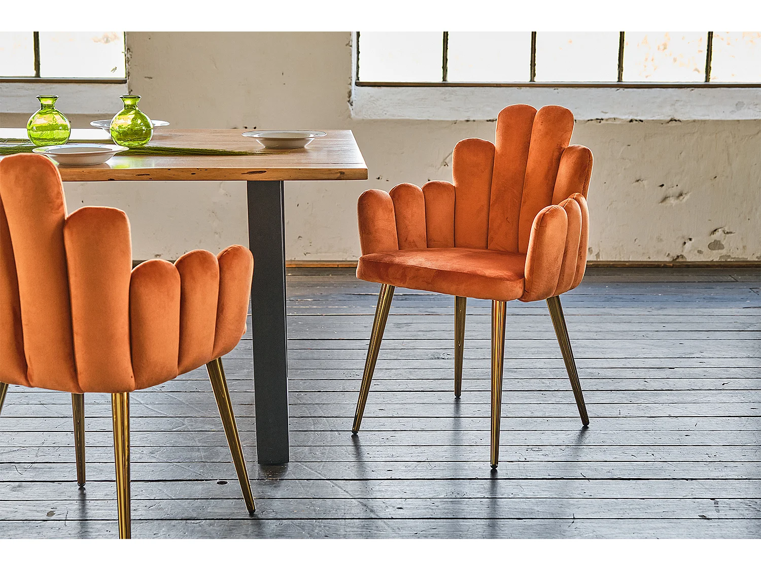 Chaise - cuivre Velours - FREJA