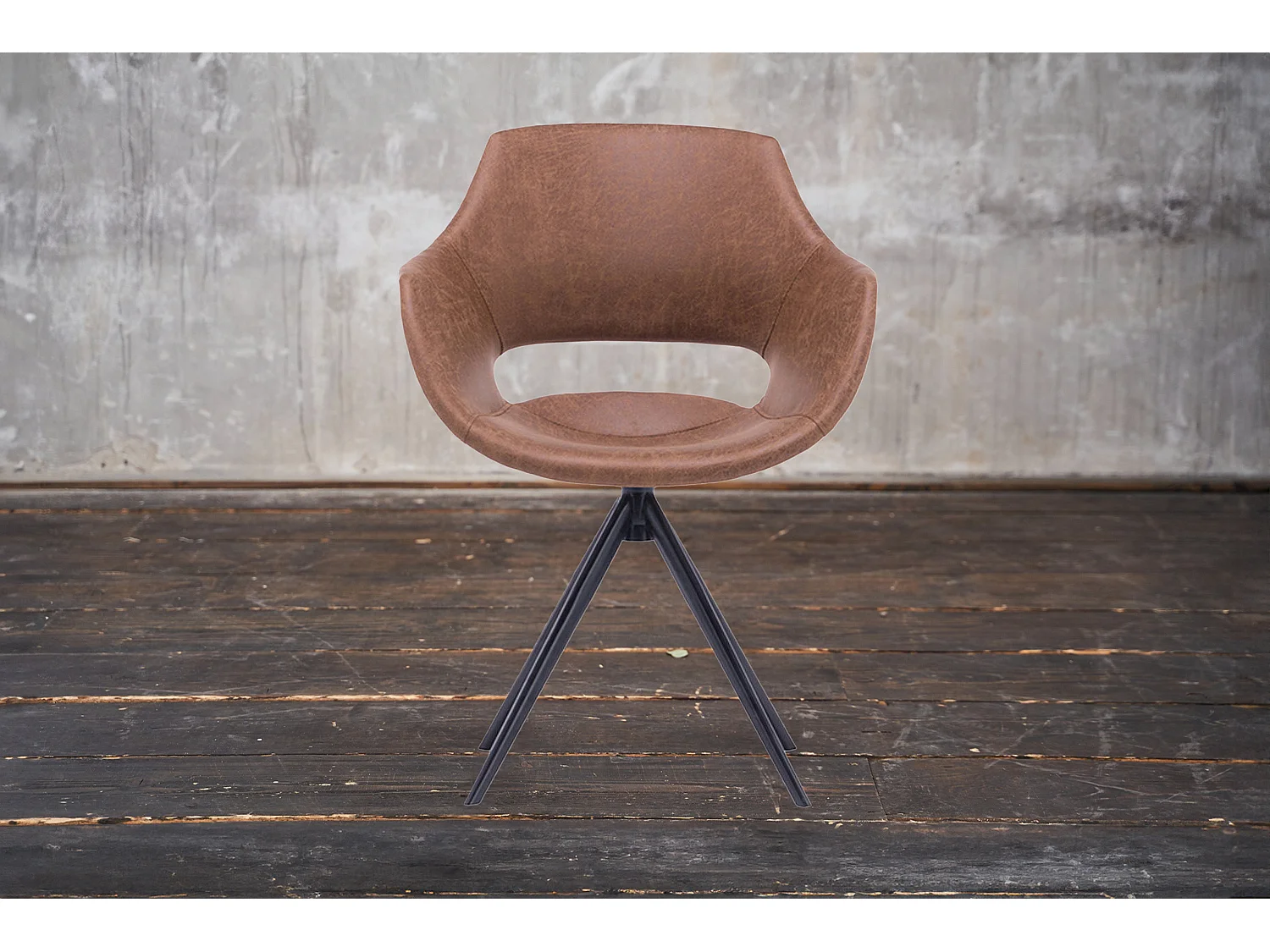 Drehstuhl - Braun Microfaser - ZAJA