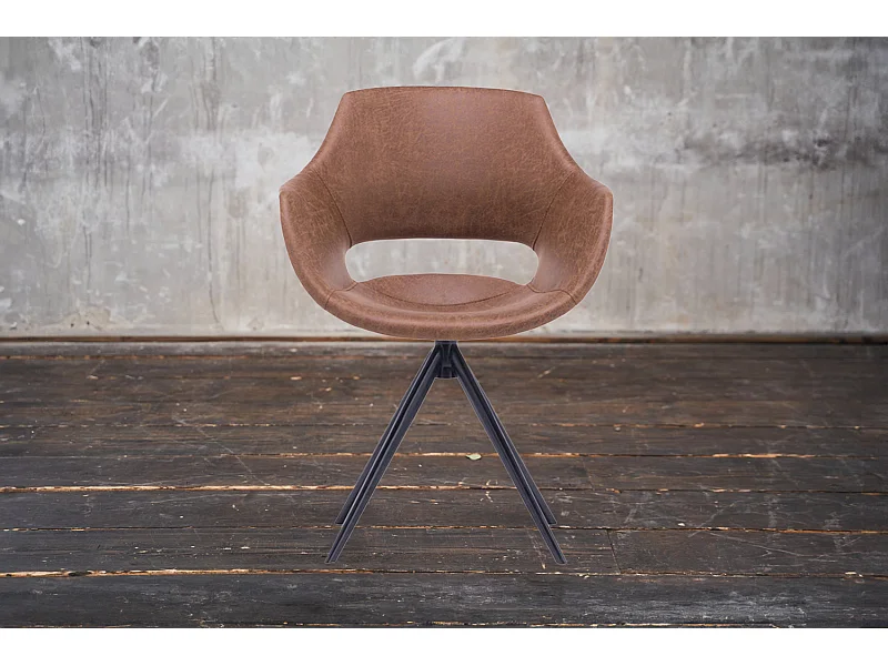 Fauteuil - marron microfibre - ZAJA